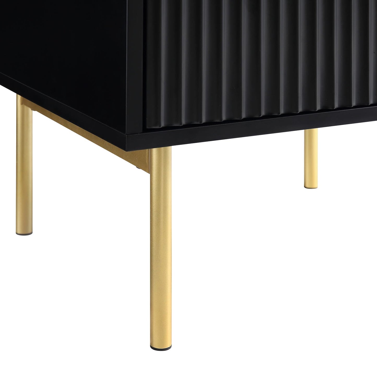 Table de chevet Richmond Ridged à 2 tiroirs, noir mat