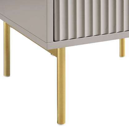 Table de chevet Richmond Ridged à 2 tiroirs, taupe mat