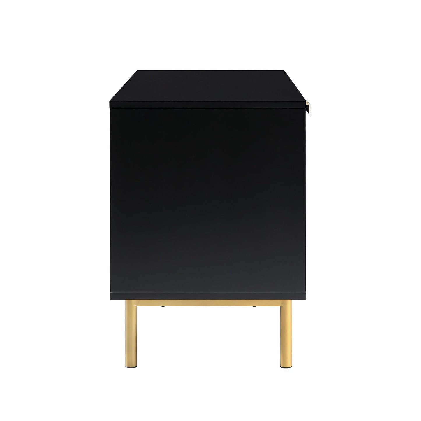 Meuble TV Richmond Ridged 120 cm de large, noir mat
