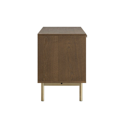 Meuble TV Richmond Ridged 120 cm de large, frêne foncé