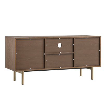 Meuble TV Richmond Ridged 120 cm de large, frêne foncé