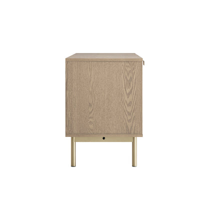 Meuble TV Richmond Ridged 120 cm de large, frêne clair