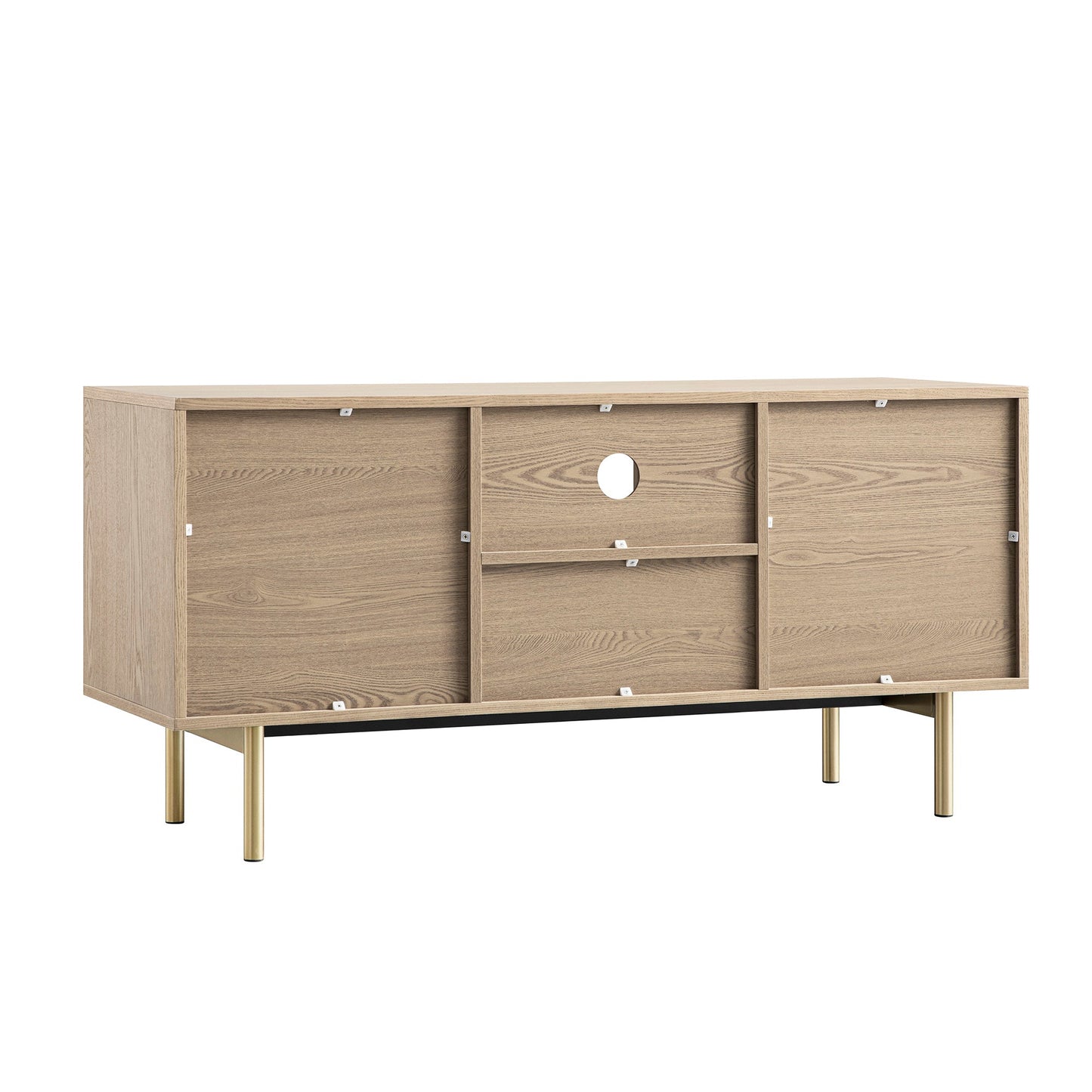 Meuble TV Richmond Ridged 120 cm de large, frêne clair