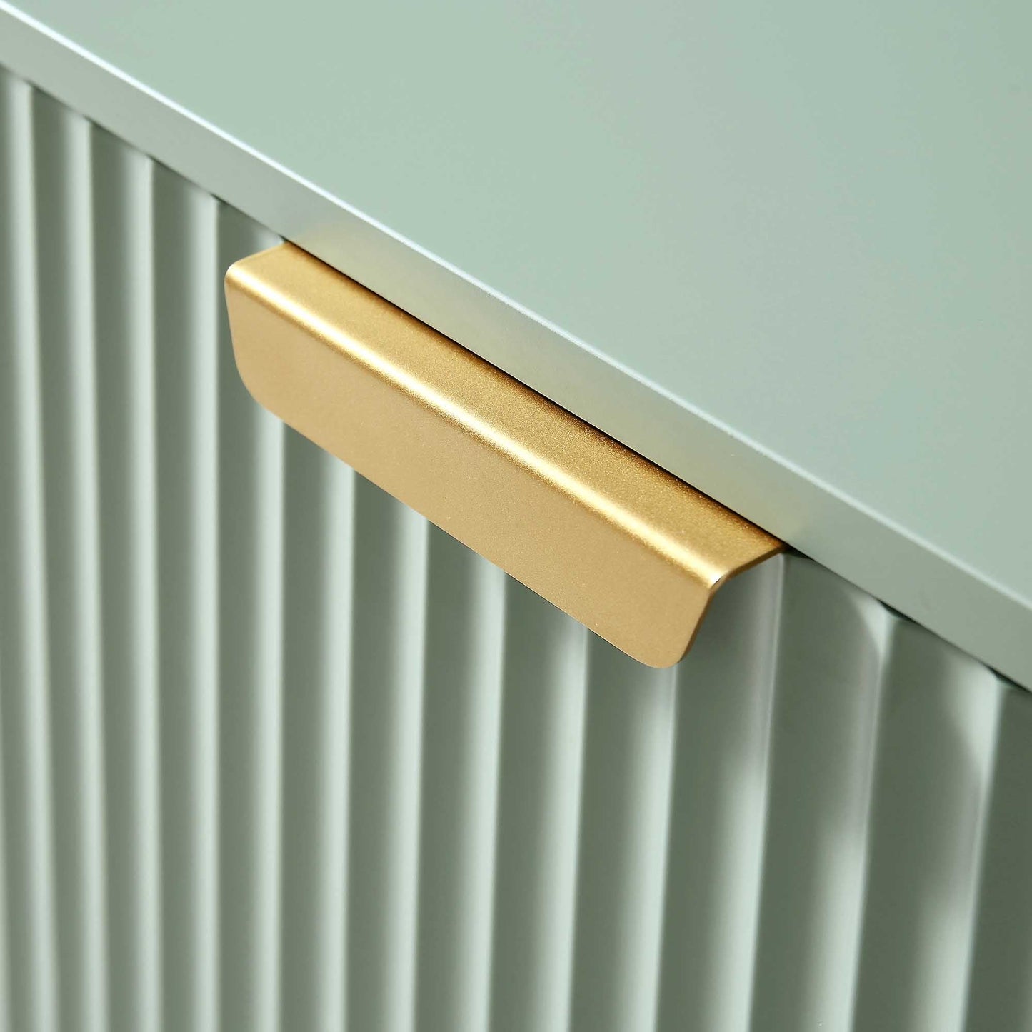 Meuble TV Richmond Ridged 120 cm de large, vert sauge mat