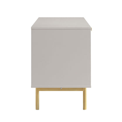 Meuble TV Richmond Ridged de 120 cm de large, taupe mat