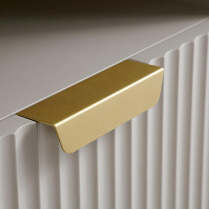 Meuble TV Richmond Ridged de 120 cm de large, taupe mat