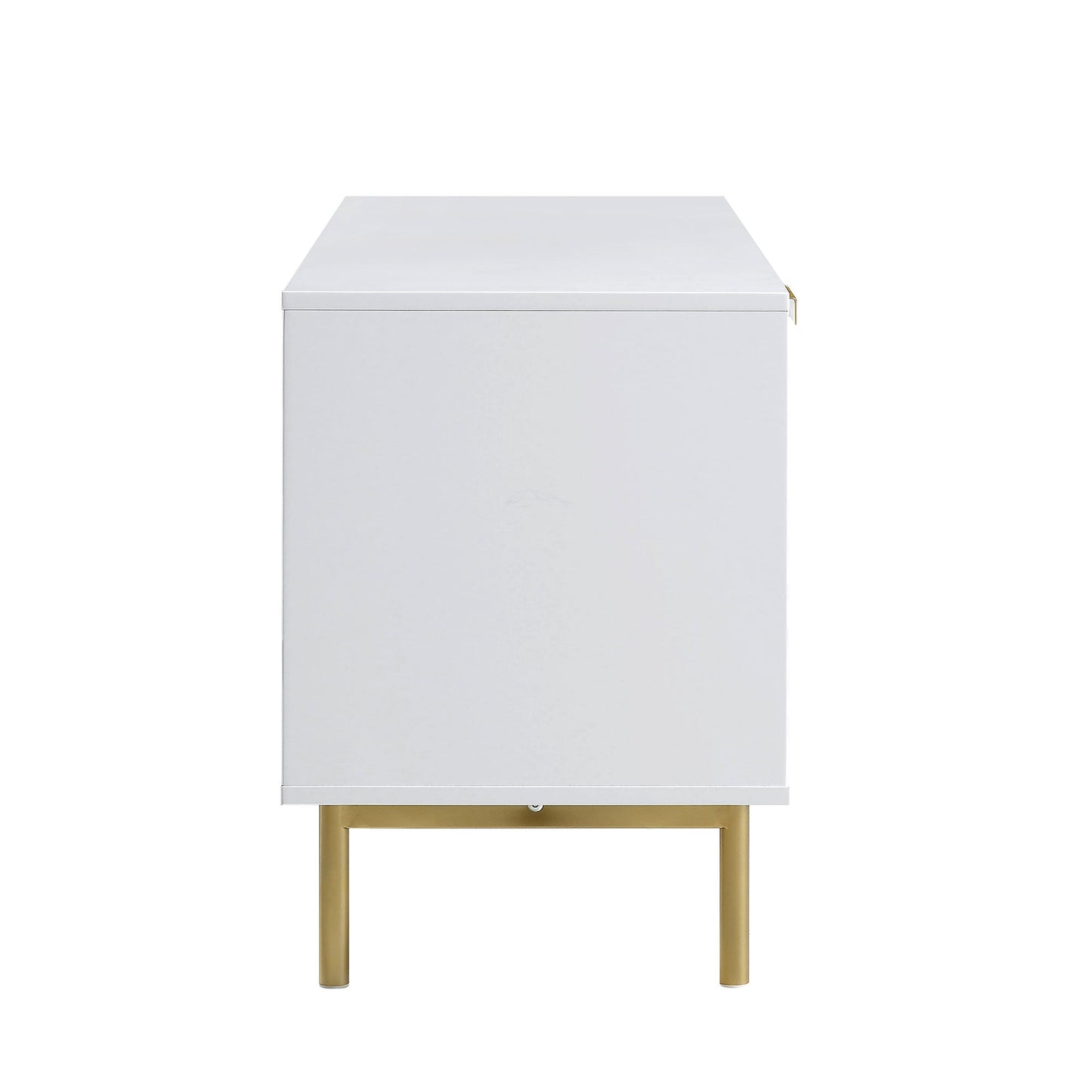 Meuble TV Richmond Ridged 120 cm de large, blanc mat