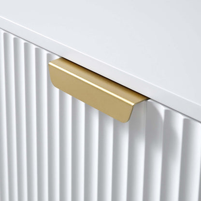 Meuble TV Richmond Ridged 120 cm de large, blanc mat