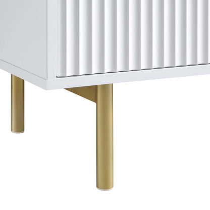 Meuble TV Richmond Ridged 120 cm de large, blanc mat