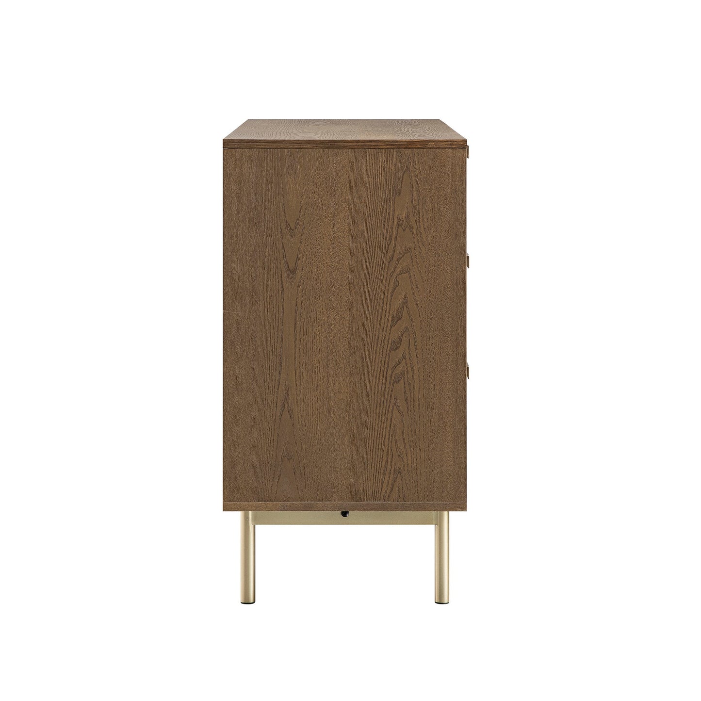 Commode large striée Richmond à 6 tiroirs, frêne foncé