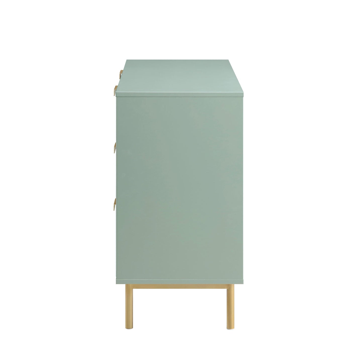 Commode large Richmond striée à 6 tiroirs, vert sauge mat