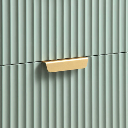 Commode large Richmond striée à 6 tiroirs, vert sauge mat