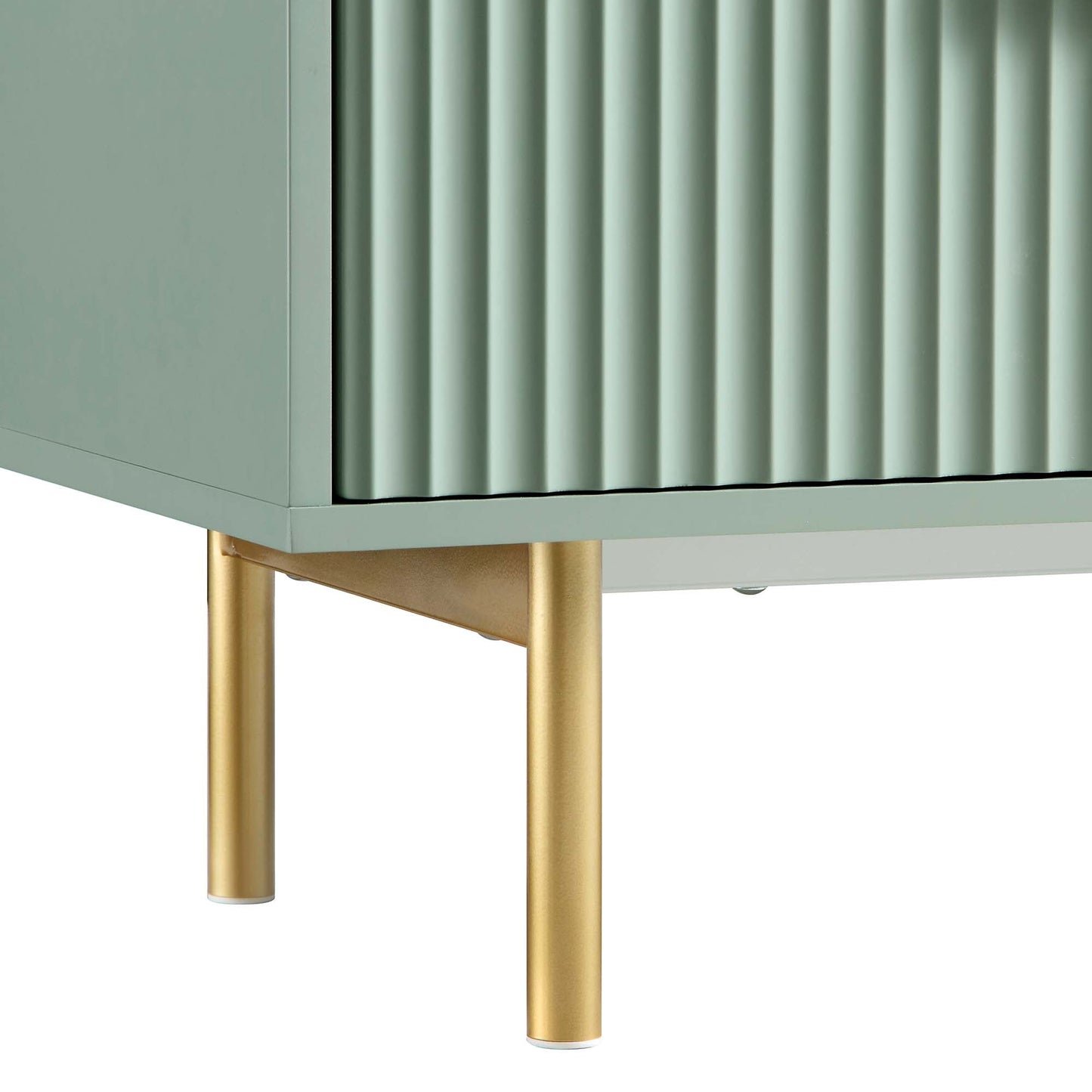 Commode large Richmond striée à 6 tiroirs, vert sauge mat