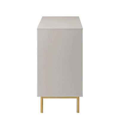 Commode large Richmond striée à 6 tiroirs, taupe mat