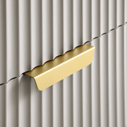 Commode large Richmond striée à 6 tiroirs, taupe mat