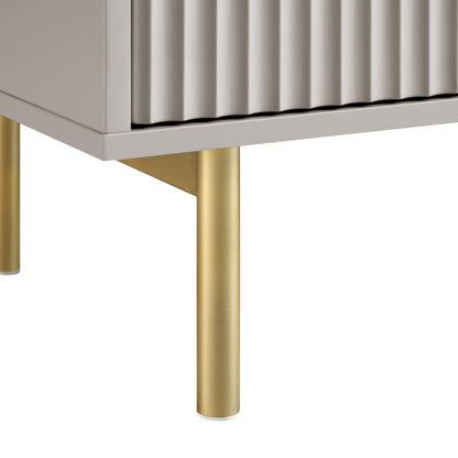 Commode large Richmond striée à 6 tiroirs, taupe mat