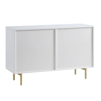 Commode large Richmond striée à 6 tiroirs, blanc mat