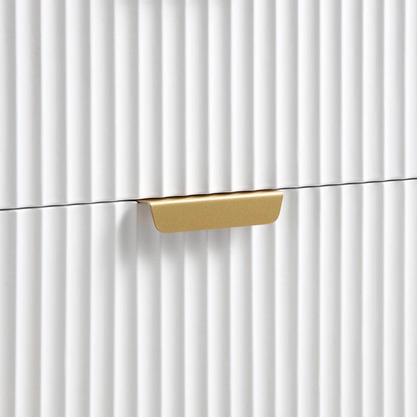 Commode large Richmond striée à 6 tiroirs, blanc mat