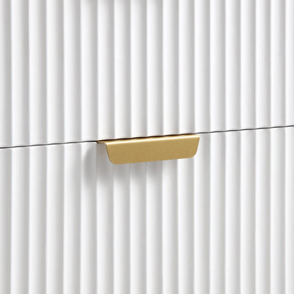 Commode large Richmond striée à 6 tiroirs, blanc mat