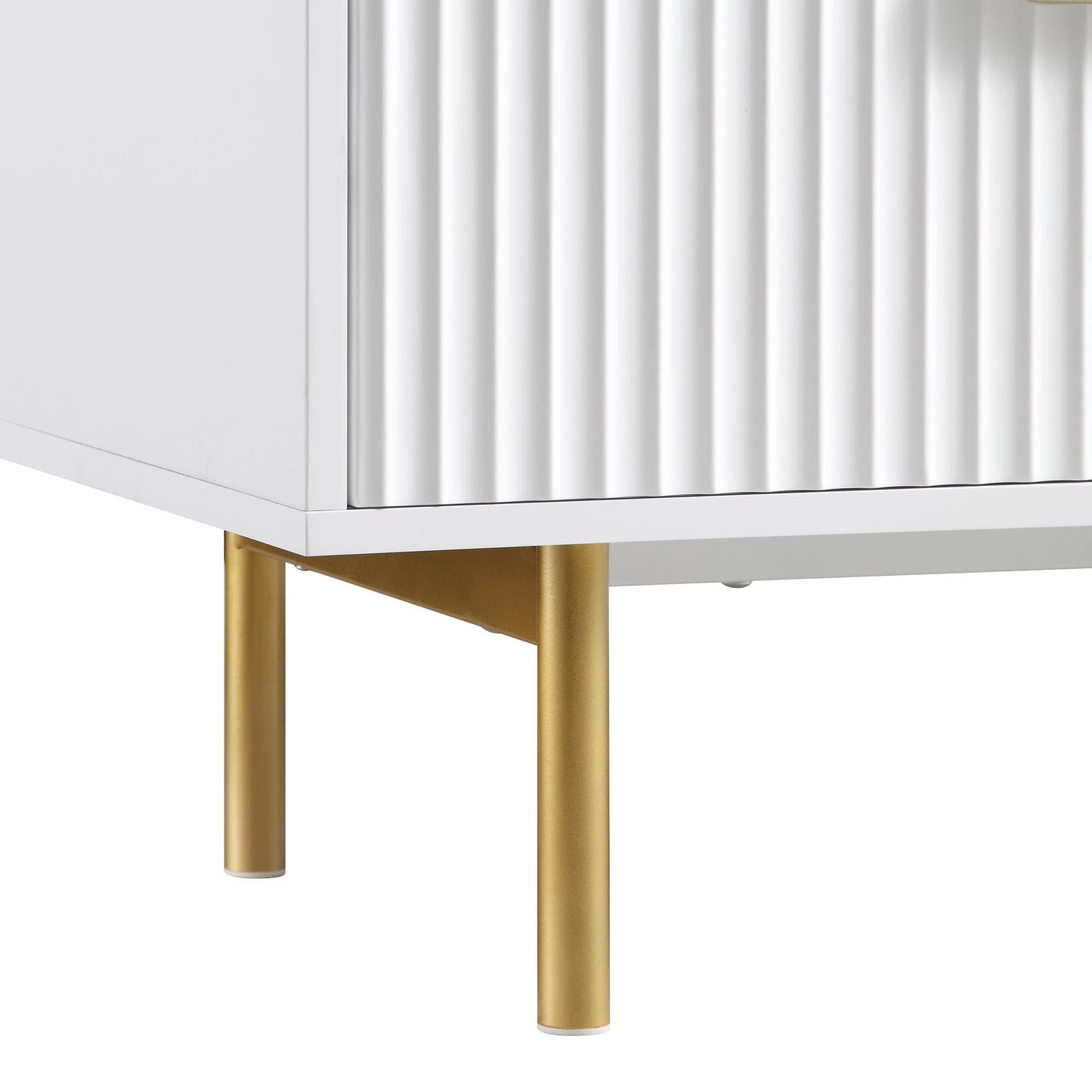 Commode large Richmond striée à 6 tiroirs, blanc mat