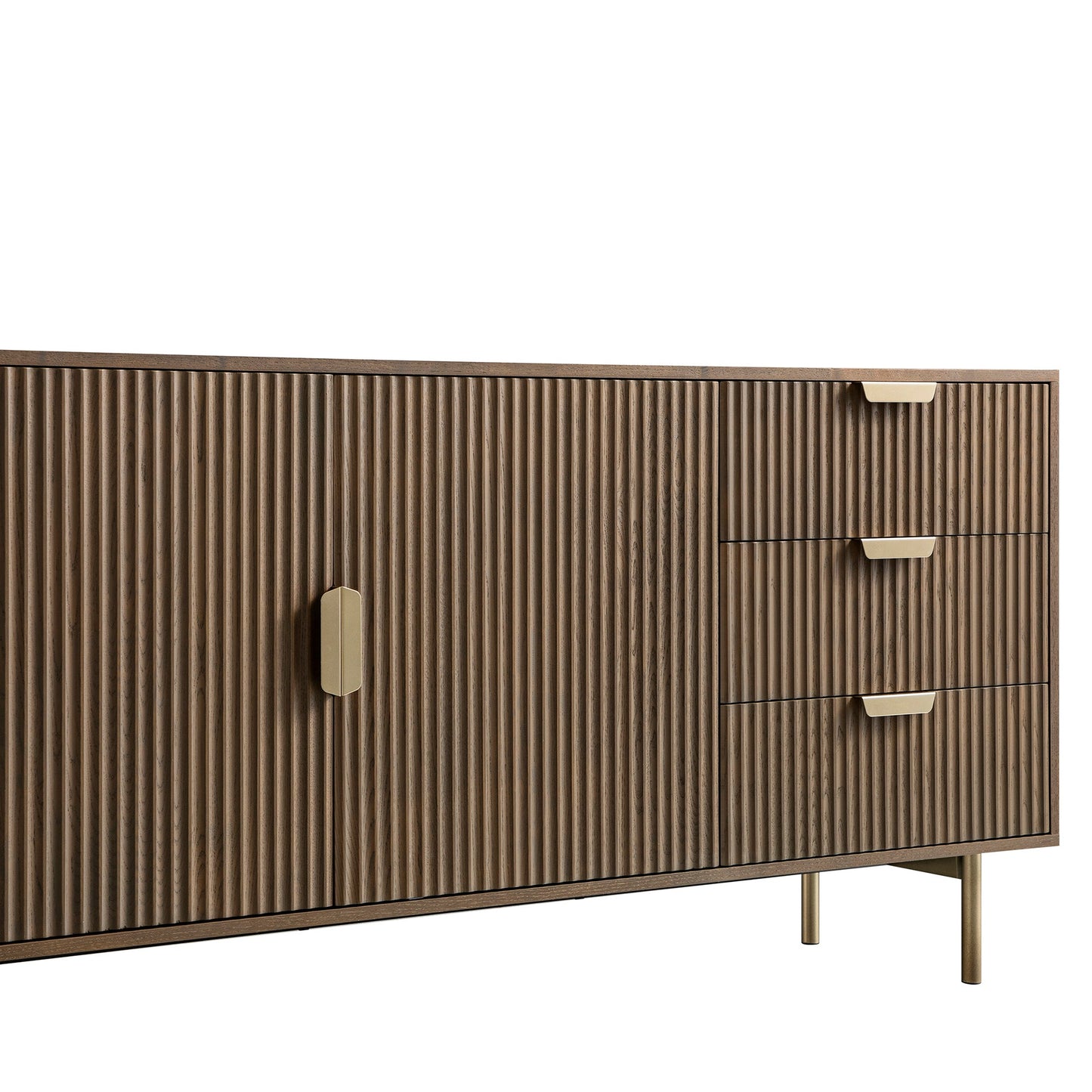 Grand buffet strié Richmond, frêne foncé