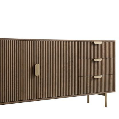 Grand buffet strié Richmond, frêne foncé