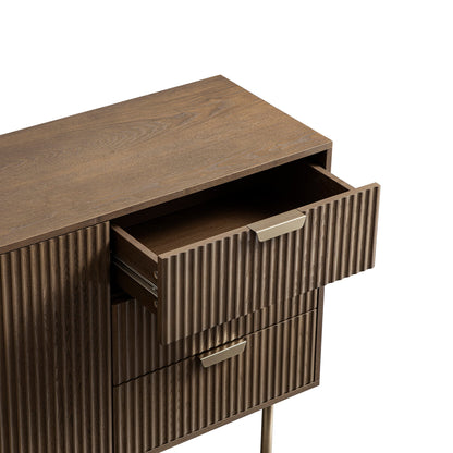 Grand buffet strié Richmond, frêne foncé