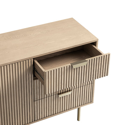 Grand buffet strié Richmond, frêne clair