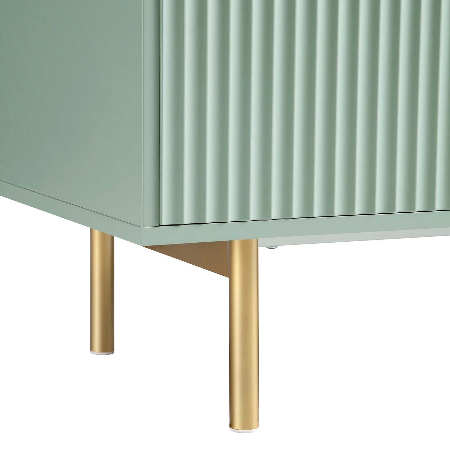 Grand buffet strié Richmond, vert sauge mat