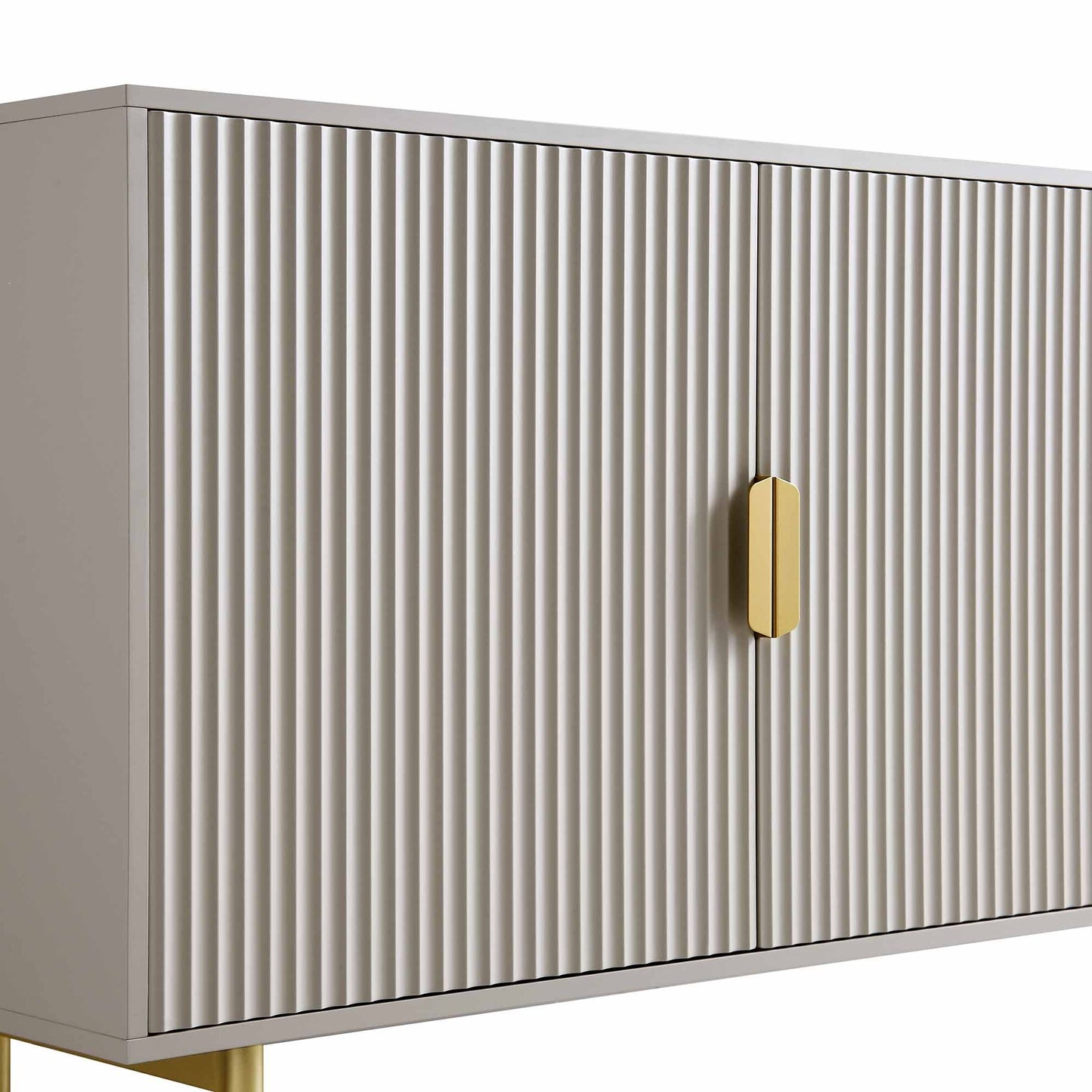 Grand buffet strié Richmond, taupe mat