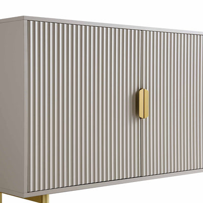 Grand buffet strié Richmond, taupe mat