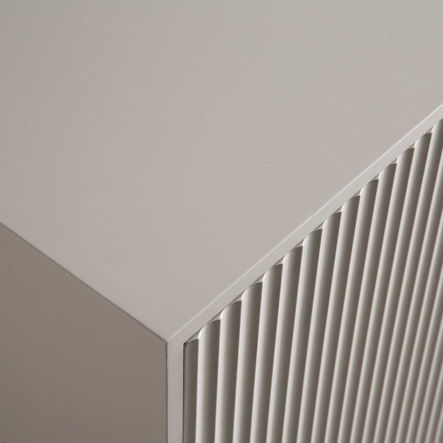 Grand buffet strié Richmond, taupe mat