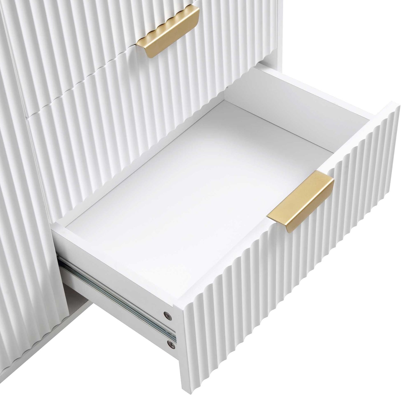 Buffet Richmond Ridged, grand format, blanc mat