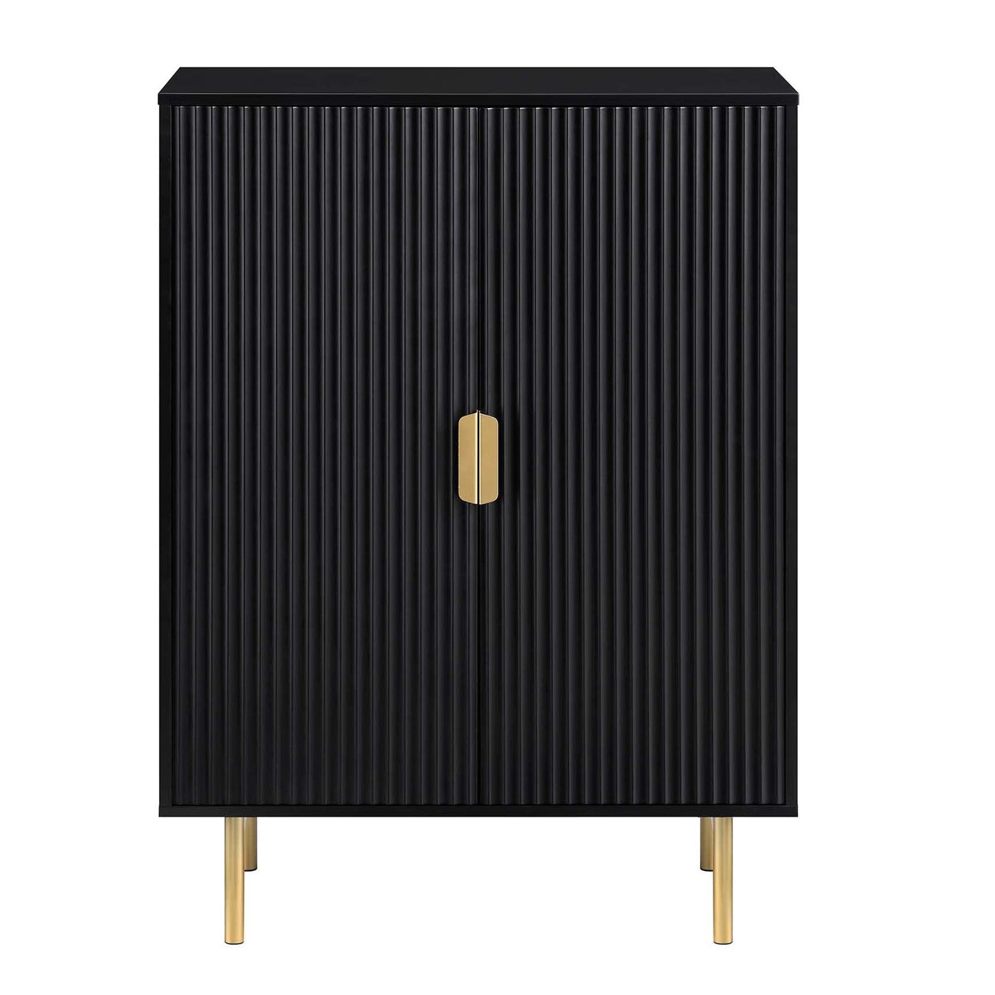 Meuble de rangement Richmond Ridged Highboard, noir mat