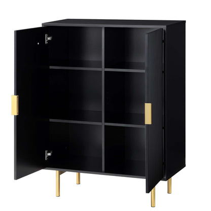 Meuble de rangement Richmond Ridged Highboard, noir mat