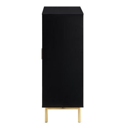 Meuble de rangement Richmond Ridged Highboard, noir mat