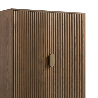 Meuble de rangement Richmond Ridged Highboard, frêne foncé