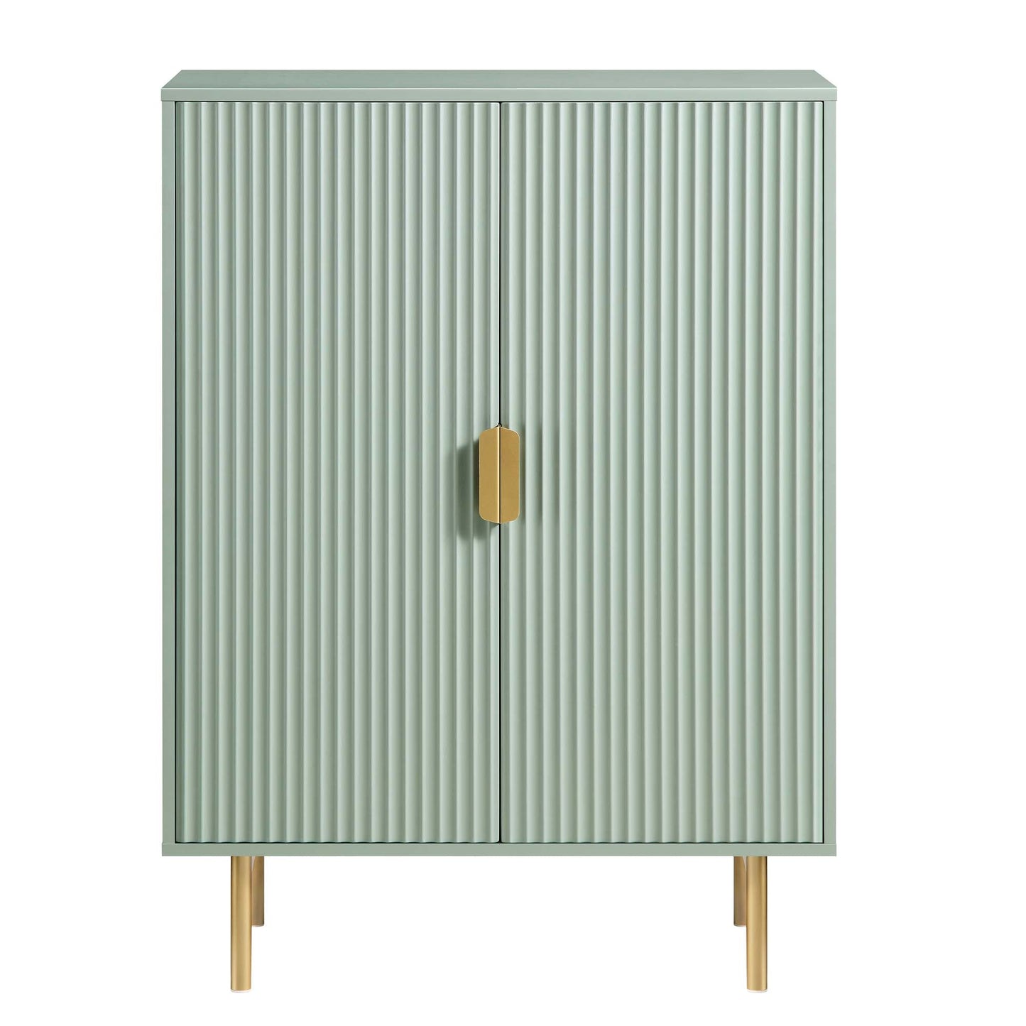 Meuble de rangement Richmond Ridged Highboard, vert sauge mat