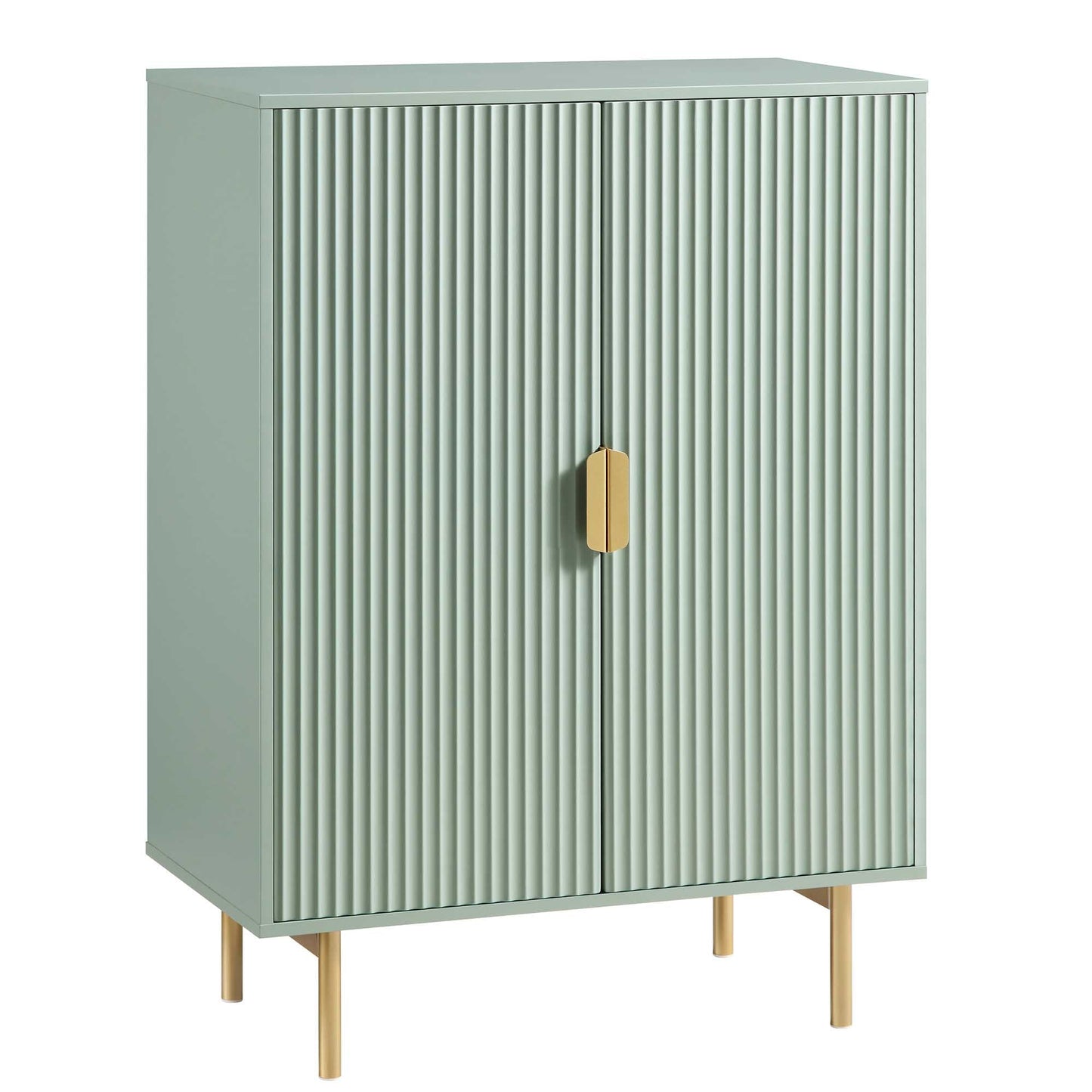 Meuble de rangement Richmond Ridged Highboard, vert sauge mat