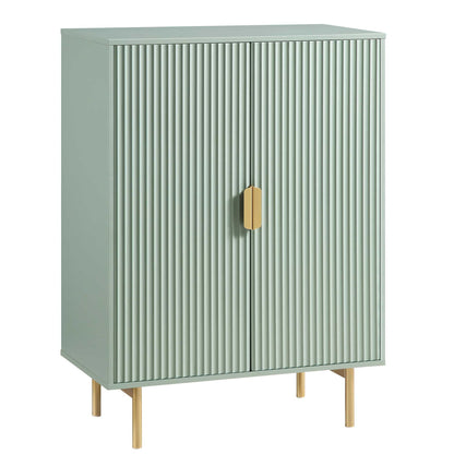 Meuble de rangement Richmond Ridged Highboard, vert sauge mat