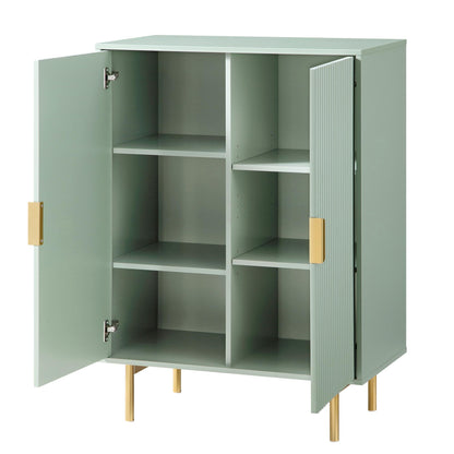 Meuble de rangement Richmond Ridged Highboard, vert sauge mat