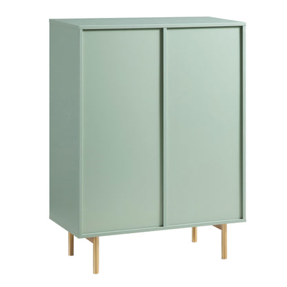 Meuble de rangement Richmond Ridged Highboard, vert sauge mat