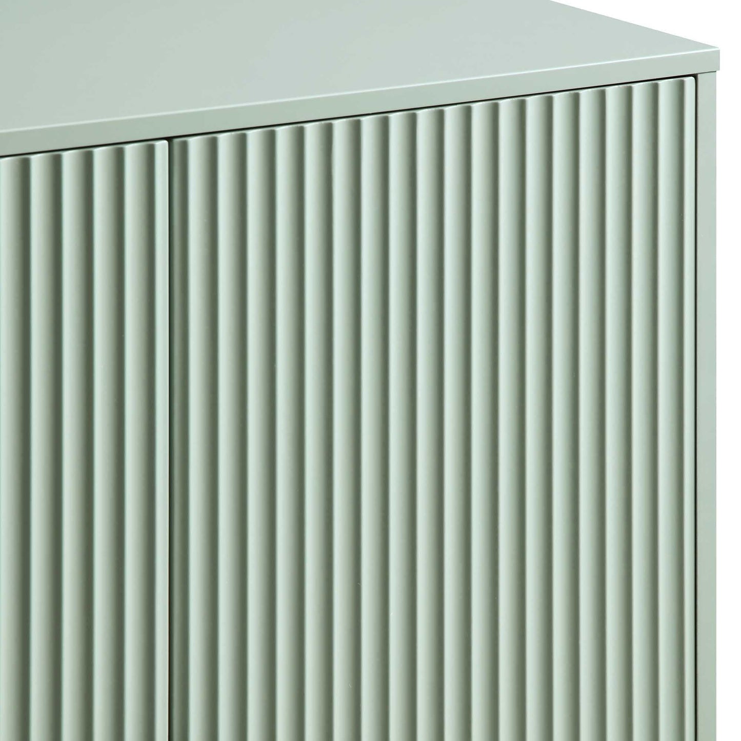 Meuble de rangement Richmond Ridged Highboard, vert sauge mat