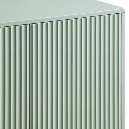 Meuble de rangement Richmond Ridged Highboard, vert sauge mat