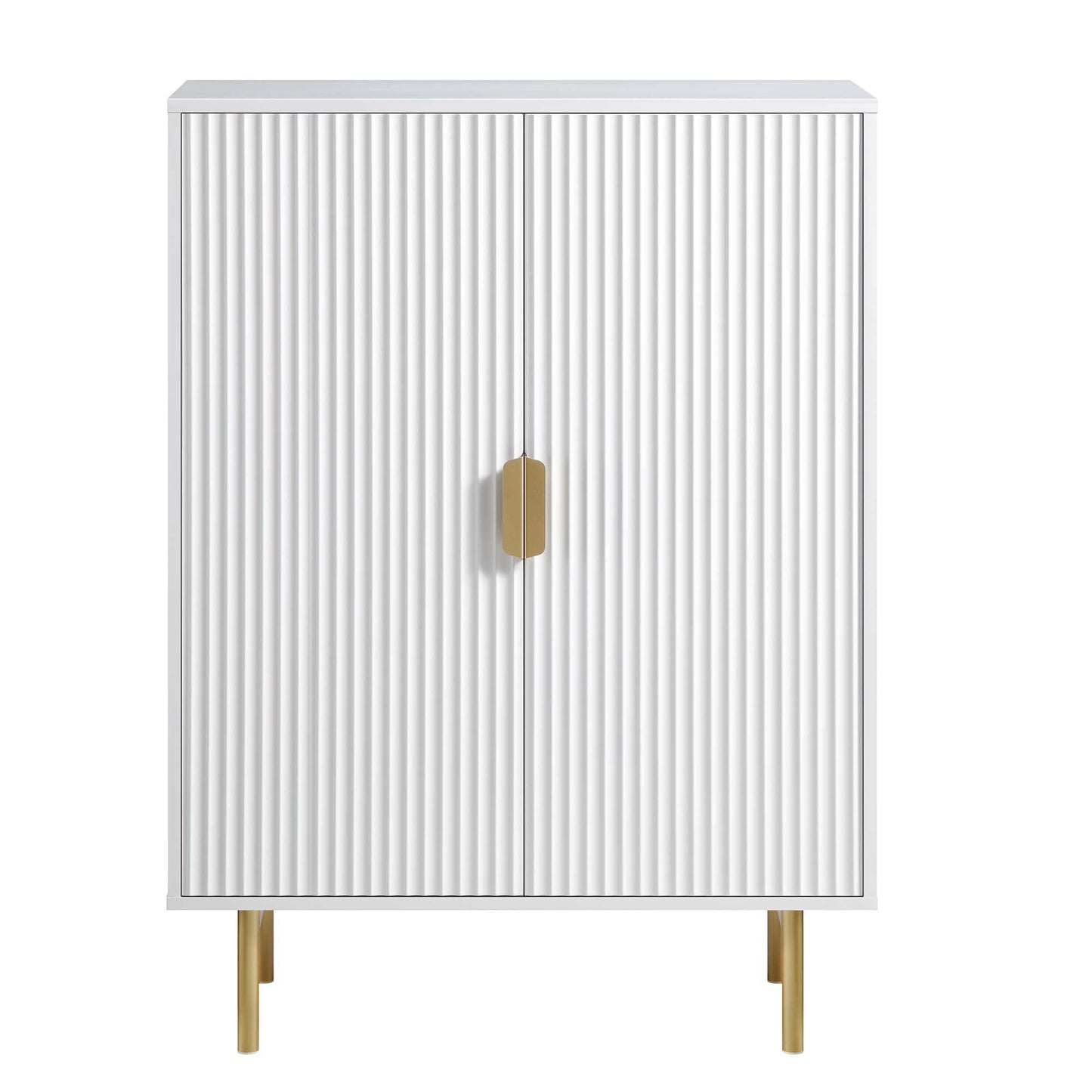 Meuble de rangement Richmond Ridged Highboard, blanc mat