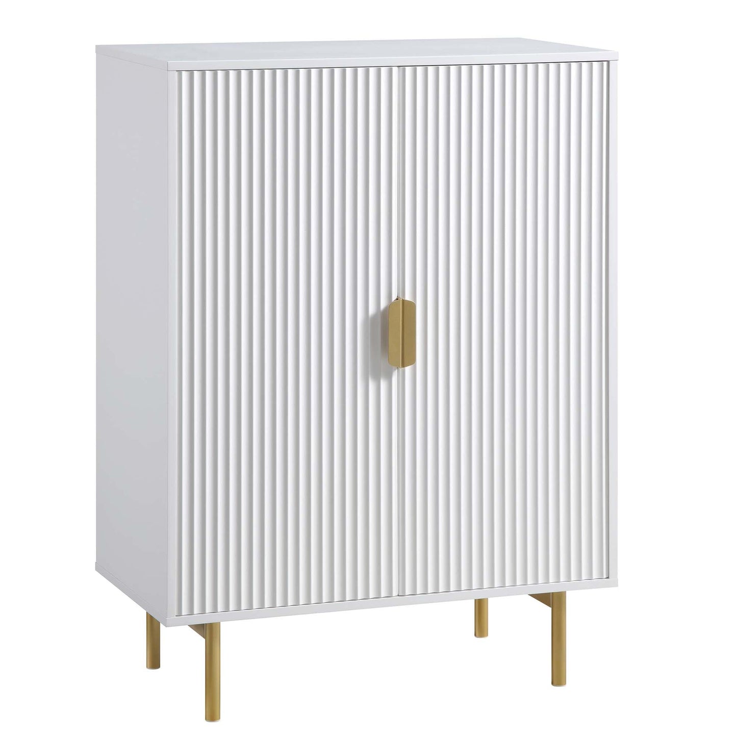 Meuble de rangement Richmond Ridged Highboard, blanc mat