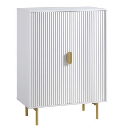 Meuble de rangement Richmond Ridged Highboard, blanc mat