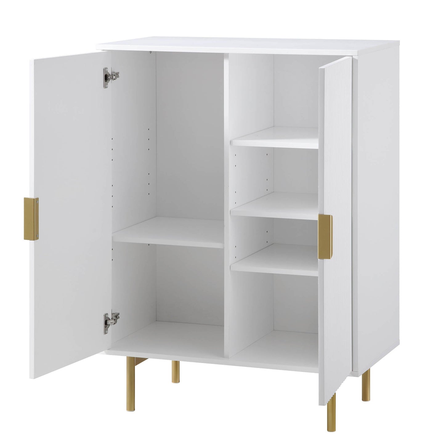 Meuble de rangement Richmond Ridged Highboard, blanc mat