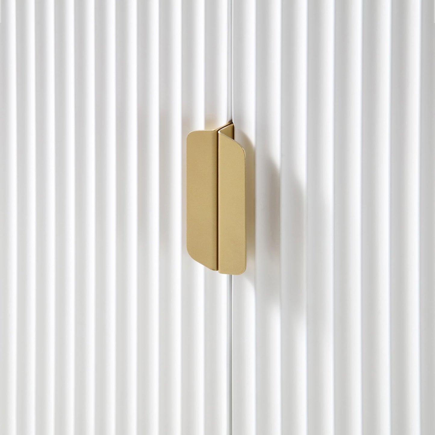 Meuble de rangement Richmond Ridged Highboard, blanc mat