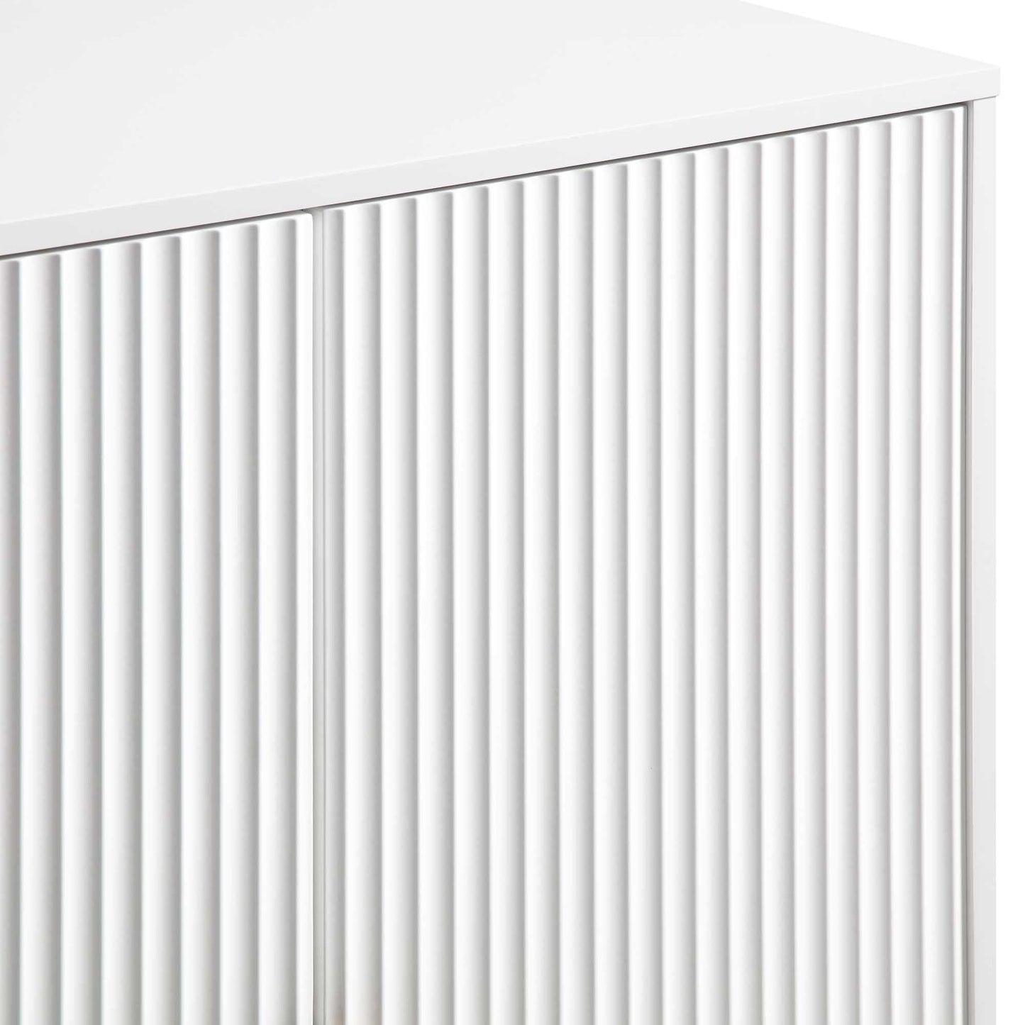 Meuble de rangement Richmond Ridged Highboard, blanc mat